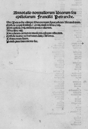 Lot 1112, Auction  116, Petrarca, Francesco, Annotatio nonnullorum librorum (Opera latina, Teil II)