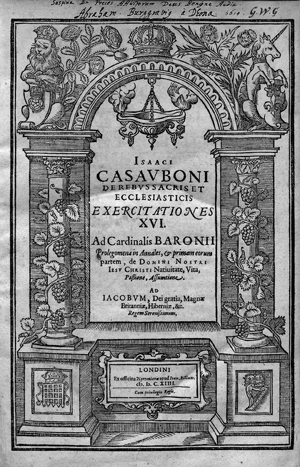Lot 2294, Auction  116, Casaubon, Isaac, De rebus sacris et ecclesiastis exercitationes