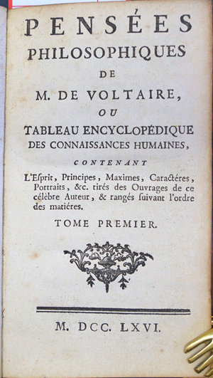Lot 2310, Auction  116, Voltaire, François-Marie Arouet, Pensées philosophiques