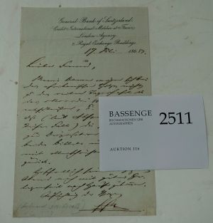 Lot 2511, Auction  116, Freiligrath, Ferdinand, Brief 1865