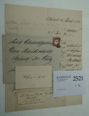 Lot 2521, Auction  116, Goethe, Wolfgang Maximilian von, 2 Briefe 1874-1879