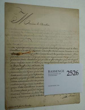 Lot 2526, Auction  116, Mechel, Christian von, Brief 1778 an Sir William Hamilton