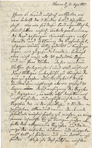 Lot 2527, Auction  116, Meyer, Johann Heinrich, Brief 1817