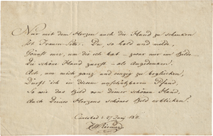 Lot 2529, Auction  116, Riemer, Friedrich Wilhelm, Signiertes Gedichtmanuskript
