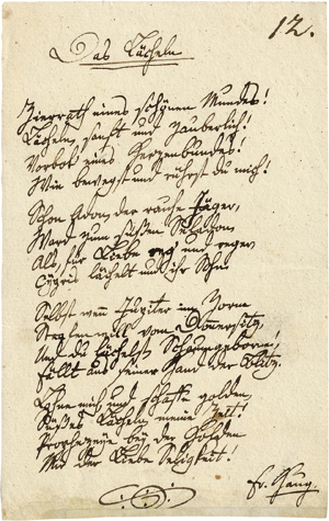 Lot 2533, Auction  116, Haug, Friedrich, Signiertes Gedichtmanuskript