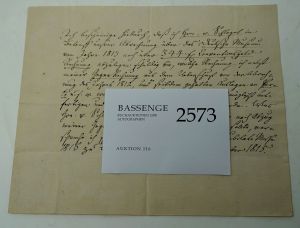 Lot 2573, Auction  116, Schlegel, Friedrich von, Schriftstück mit Namenszug