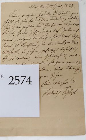 Lot 2574, Auction  116, Schlegel, Friedrich von, Brief 1823