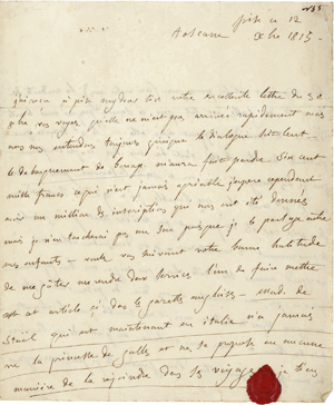 Lot 2579, Auction  116, Staël-Holstein, A.-L. Germaine de, Brief 1815