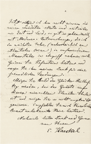 Lot 2610, Auction  116, Haeckel, Ernst, Brief 1864 an Ernst Ehlers