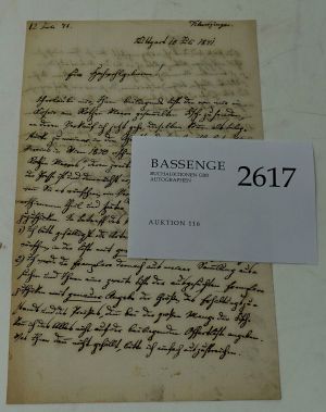 Lot 2617, Auction  116, Klunzinger, Carl Benjamin, Brief 1871