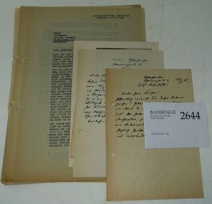 Lot 2644, Auction  116, Schmitt, Carl, 2 Briefe, 2 Postkarten + Beilagen