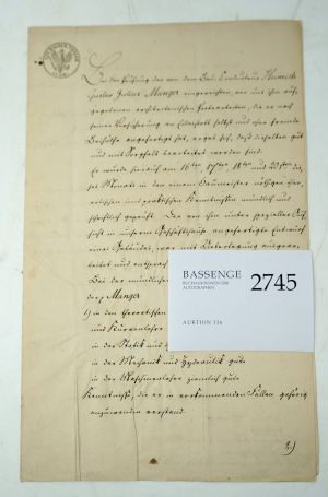 Lot 2745, Auction  116, Schinkel, Karl Friedrich, Urkunde 1833