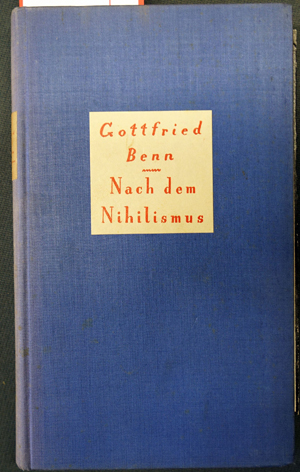 Lot 3128, Auction  116, Benn, Gottfried, Nach dem Nihilismus
