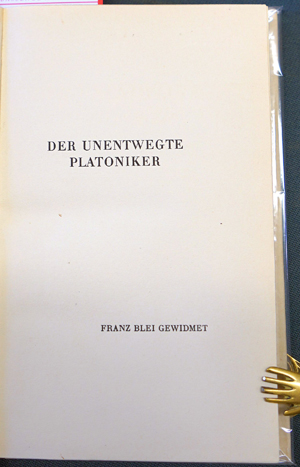 Lot 3193, Auction  116, Einstein, Carl, Der unentwegte Platoniker