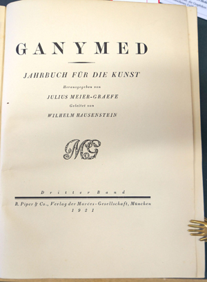 Lot 3218, Auction  116, Ganymed, Jahrbuch für die Kunst