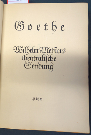 Lot 3229, Auction  116, Goethe, Johann Wolfgang von und , Wilhelm Meisters theatralische Sendung