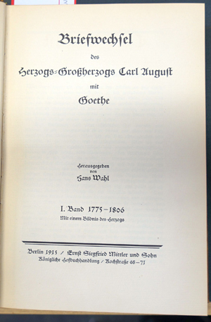 Lot 3232, Auction  116, Goethe, Johann Wolfgang von, Briefwechsel 
