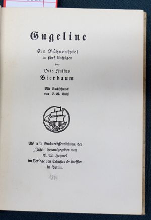 Lot 3330, Auction  116, Bierbaum, Otto Julius und Insel-Verlag, Gugeline