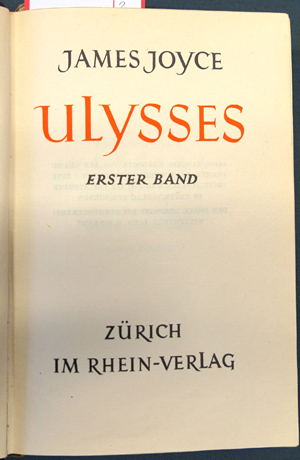 Lot 3344, Auction  116, Joyce, James, Ulysses. Vom Verfasser geprüfte definitive deutsche Ausgabe 