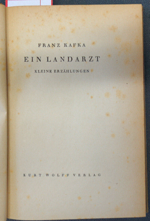 Lot 3355, Auction  116, Kafka, Franz, Ein Landarzt