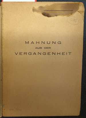 Lot 3478, Auction  116, Reinholz, Hanns, Mahnung aus der Vergangenheit