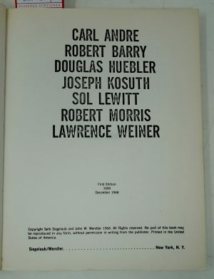Lot 3543, Auction  116, Siegelaub, Seth und John W. Wendler, Carl Andre (Xeroxbook)