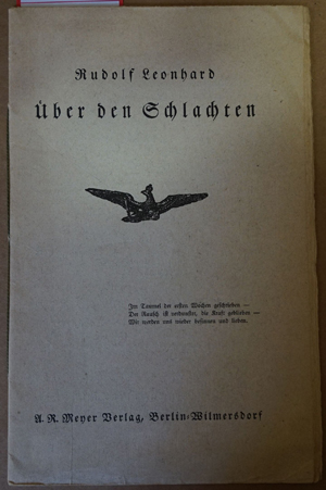 Lot 3883, Auction  116, Leonhard, Rudolf, Über den Schlachten