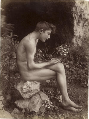 Lot 4029, Auction  116, Gloeden, Wilhelm von, Young male nude contemplating flower