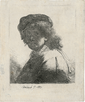 Lot 5161, Auction  116, Rembrandt Harmensz. van Rijn, Selbstbildnis mit Schärpe um den Hals