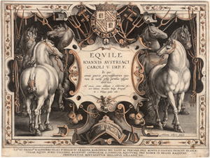 Lot 5199, Auction  116, Stradanus, Johannes, Titelblatt: Equile Ioannis Austriaci Caroli V. Imp. F. - Der Reitstall Don Juan de Austrias [...]