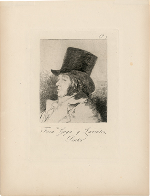 Lot 5238, Auction  116, Goya, Francisco de, Franco. Goya y Lucientes Pintor (Selbstbildnis)