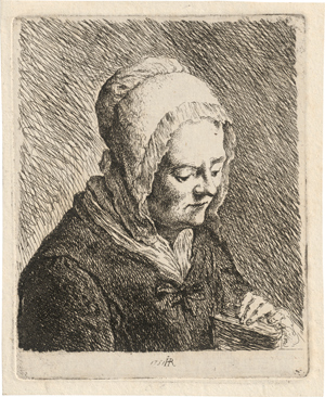 Lot 5300, Auction  116, Rode, Johann Heinrich, Bildnis einer alten Frau mit einem Buch in der Linken