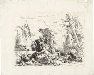 Lot 5310, Auction  116, Tiepolo, Giovanni Battista, Donna con le braccia incatenate e quattro figure 