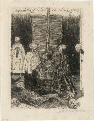 Lot 5423, Auction  116, Ensor, James, Squelettes voulant se chauffer