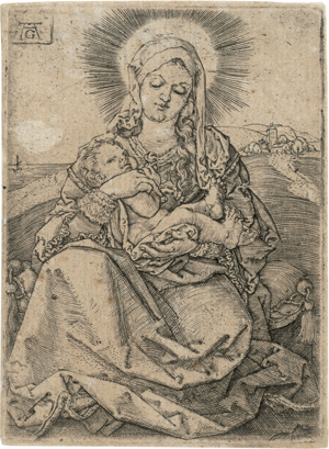Lot 5461, Auction  116, Aldegrever, Heinrich, Die Jungfrau mit dem Kind in einer Landschaft