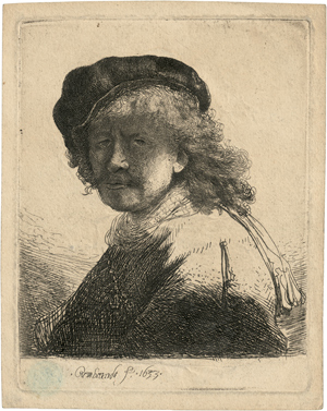 Lot 5658, Auction  116, Rembrandt Harmensz. van Rijn, Selbstbildnis mit Schärpe um den Hals