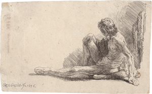Lot 5672, Auction  116, Rembrandt Harmensz. van Rijn, Männlicher Akt, am Boden sitzend