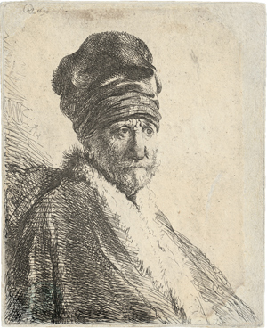 Lot 5677, Auction  116, Rembrandt Harmensz. van Rijn, Mann mit Schnurrbart und turbanartiger Mütze
