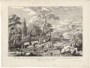 Lot 5681, Auction  116, Ricci, Marco, Landschaft mit einer Viehherde am Fluss