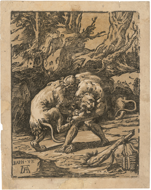 Lot 5713, Auction  116, Vicentino, Niccolò, Herkules im Kampf mit dem nemäischen Löwen
