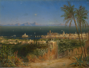 Lot 6050, Auction  116, Deutsch, 1844. Blick auf eine orientalische Stadt am Meer