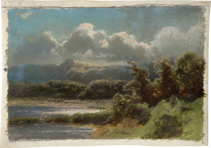 Lot 6065, Auction  116, Piepenhagen, Charlotte, Landschaft mit See mit ziehenden Wolken