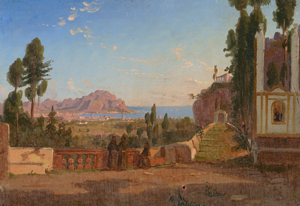 Lot 6080, Auction  116, Ahlborn, August Wilhelm Julius, Blick vom Konvent Santa Maria di Gesù auf Palermo mit dem Monte Pellegrino
