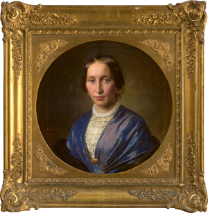 Lot 6119, Auction  116, Kriebel, Ludwig Anton Maria, Bildnis einer eleganten Dame im blauen Kleid