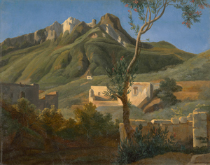 Lot 6122, Auction  116, Turpin de Crisse, Lancelot Theodore, Berglandschaft am Epomeo auf Ischia mit einem Maulbeerbaum und Bauernhäusern