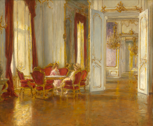 Lot 6204, Auction  116, Spányik, Kornel M., Damen im Teesalon des Schlosses von Buda, Budapest