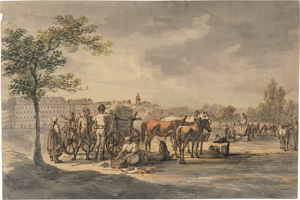 Lot 6326, Auction  116, Wien, um 1820. Rastendes Landvolk vor Wien