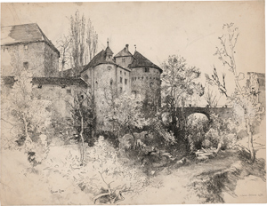 Lot 6369, Auction  116, Russ, Robert, Blick auf Schloss Schenna (Schönna) bei Meran