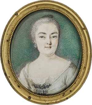 Lot 6485, Auction  116, Deutsch, um 1750. Miniatur Portrait der "Großen Landgräfin" Caroline von Hessen-Darmstadt