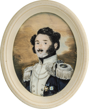Lot 6498, Auction  116, Polnisch, um 1830. Miniatur Portrait des polnischen Freiheitskämpfers Stanislaw Gawronski mit Orden